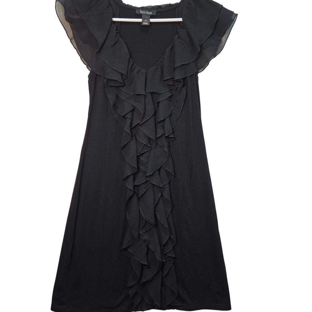 White House Black Market Mini Dress Tiered Ruffle Cap Sleeve Small Whymsigoth